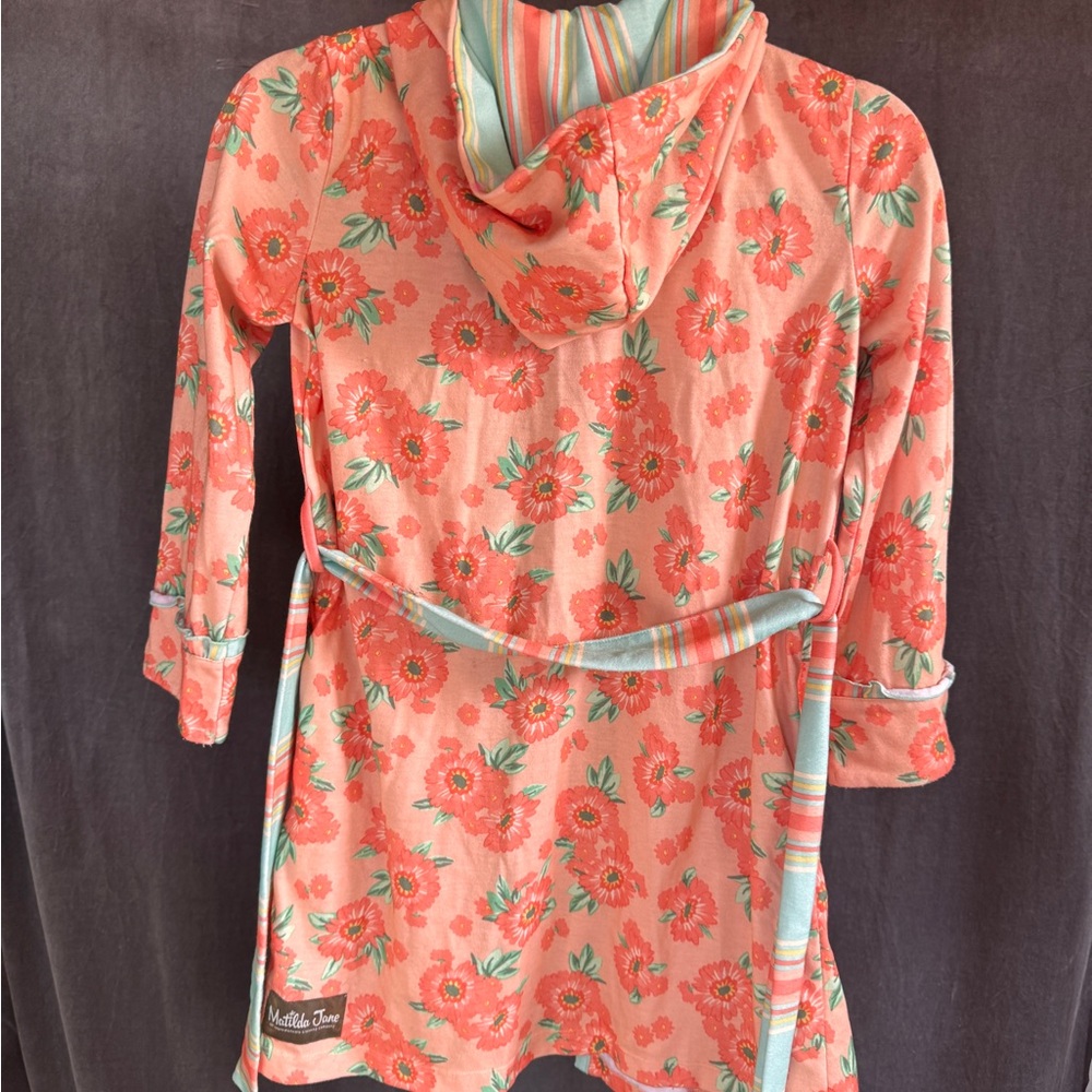 Matilda Jane 8-10 Medium girls Floral Hooded Robe with Belt READ DETAILS.